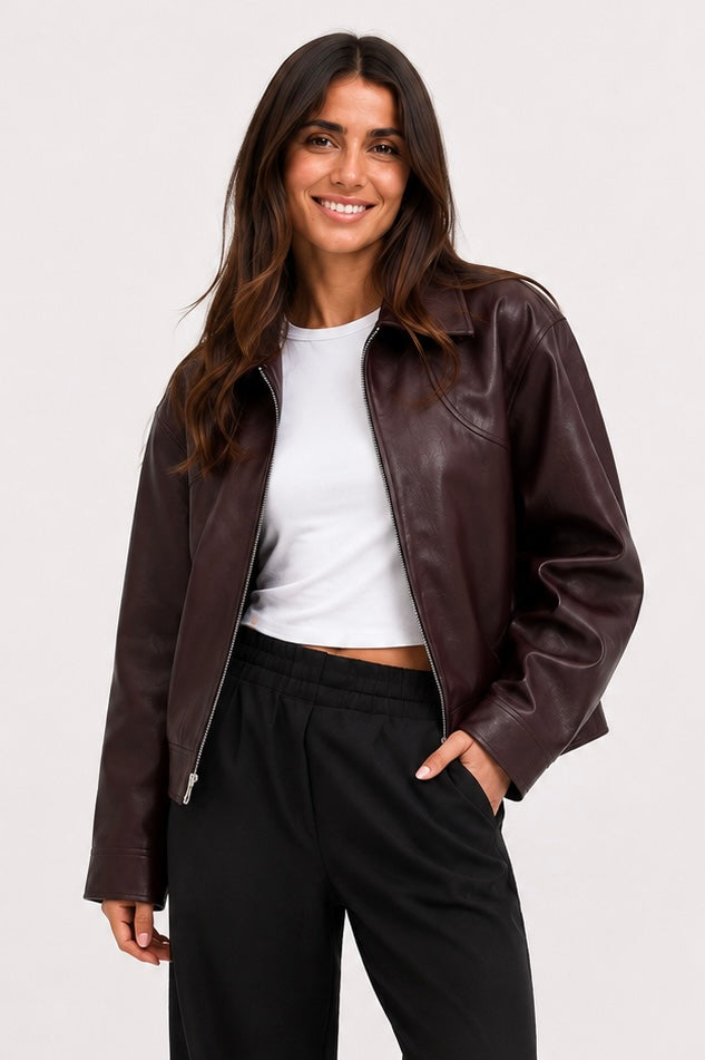 Sienna | Leather Bomber Jacket