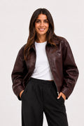 Sienna | Leather Bomber Jacket