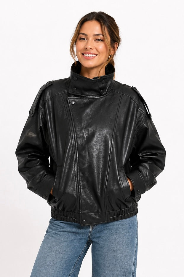 Vera | Black Leather Jacket