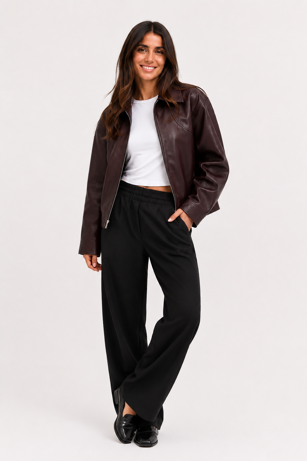 Sienna Leather Bomber