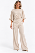 Olivia | Draped Batwing Top & Wide-Leg Pant Set